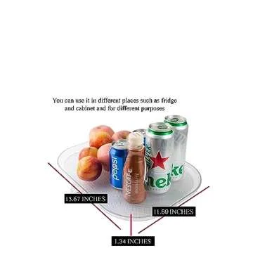 SmileXBag: Lazy Susan Oval Turntable Rack - Cabinet, Pantry, Kitchen, Fridge, Bathroom Tray, Makeup Vanity, Under Sink Organizer, Spice Rack