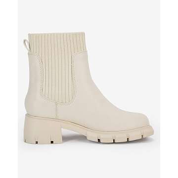 Girls Platform Boots Elastic Chunky Block Heel Lug Sole Booties Non-Slip Combat Comfortable Chelsea Shoes（choose size down)