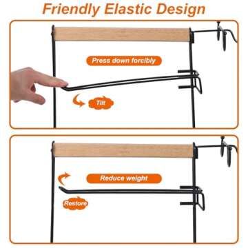 VIKEYHOME Grill Caddy, Picnic BBQ Organizer for Camping Outdoor Mesh Basket with 3 Hanging Hooks and Paper Towel Holder, Ideal Table Storage Tools for RV Camper/Tailgating/Flatware