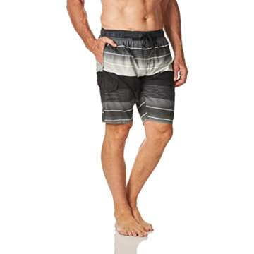Kanu Surf Men's Flex Swim Trunks (Regular & Extended Sizes), Echelon Black, Small