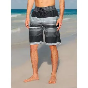 Kanu Surf Men's Flex Swim Trunks (Regular & Extended Sizes), Echelon Black, Small