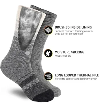 HOT FEET Thermal Socks for Men - Extreme Cold Weather Comfort