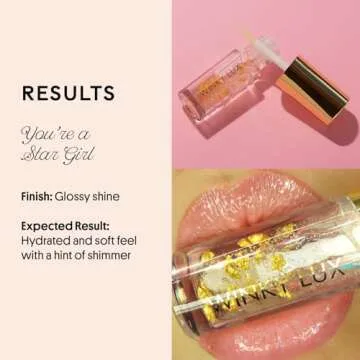 Winky Lux In The Stars Lip Oil, Non Sticky Lip Gloss Oil, Juicy Glossy Lip Balm, Vegan Hydrating Lip Oil with Jojoba Oil, Clear