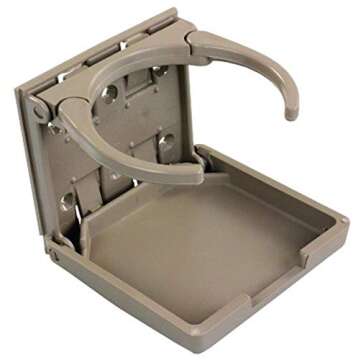 JR Products 45623 Tan Adjustable Cup Holder - Space-Saving Convenience for Your Vehicle