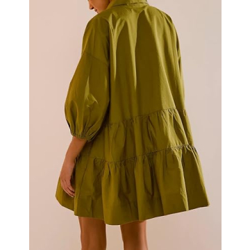 Mingzhu Summer Puff Sleeve Tiered Babydoll Dress