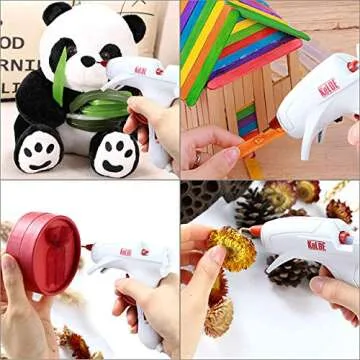 KeLDE Long Fine Tip Hot Glue Gun Kit With 25pcs Glue Sticks, 20W Adjustable Dual Temp Melting Glue Gun for DIY Handcraft, Precision Projects, Repairing