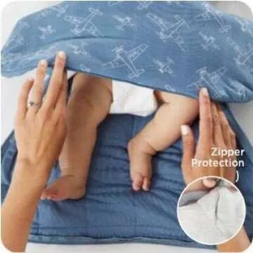 GUNAMUNA Unisex Baby Wearable Blanket, Sleep Sack Sleeping Bag for Infants Toddlers, Easy Changing Diaper Zipper, 1.0 TOG, Airplanes, 24-36 Months