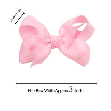 40Pcs 3 inch Hair Bows for Girls Grosgrain Ribbon Toddler Back to School Hair Accessories with Alligator Clips for Baby Girls Kids in Pairs