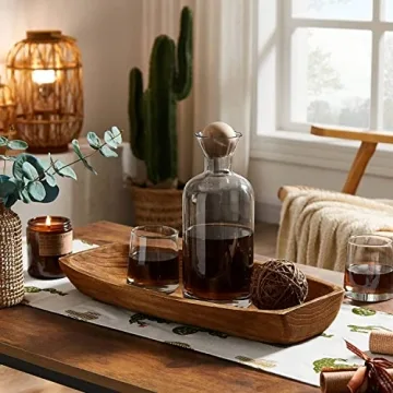 Rustic Hand Carved Wood Dough Bowl for Home Decor