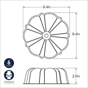 Nordic Ware Half-Sized Bundt Pan, 6 Cup, Red