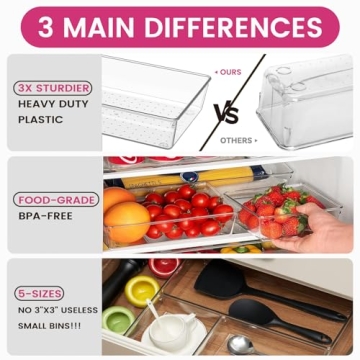 Criusia 26 Pack Clear Drawer Organizer Bins for Home