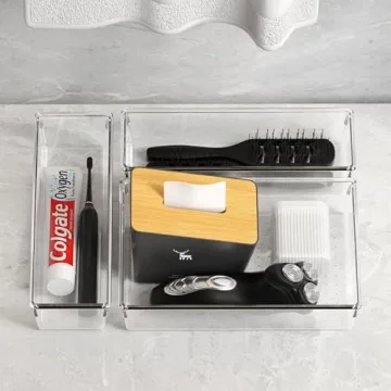 Criusia 26 Pack Clear Drawer Organizer Bins for Home