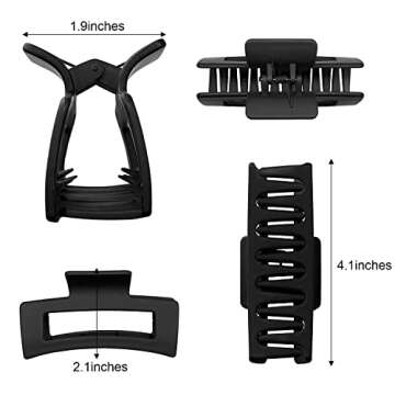 OWIIZI Leopard Claw Clips - 4.1" Non-Slip Hair Hold