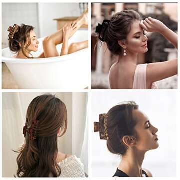 OWIIZI Leopard Claw Clips - 4.1" Non-Slip Hair Hold