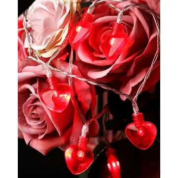 Luditek 14.7ft Heart-Shaped String Lights for Events