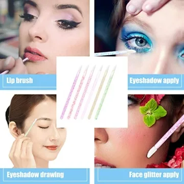Elisel 100 Pcs Disposable Crystal Lip Brushes for Perfect Application
