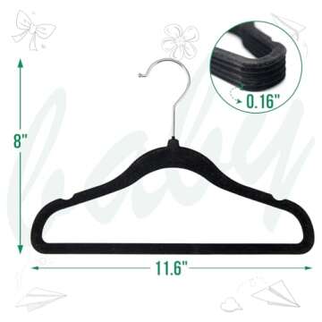 Aubeco Baby Velvet Hangers - Non-Slip, Space-Saving Design