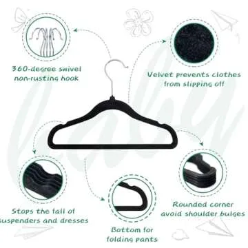 Aubeco Baby Velvet Hangers - Non-Slip, Space-Saving Design
