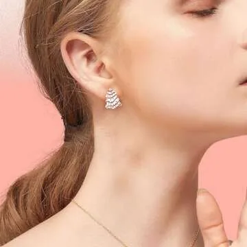 Cute AcrylicChristmas Earrings for Women | Cute Christmas Tree Cake Shape Earring, Holiday Gifts for Women | Christmas Decorations Clearance (A - Cake)