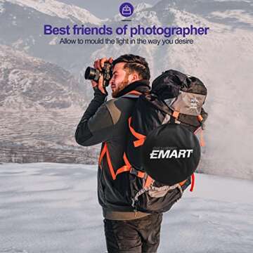 EMART 24'' x 36''(60 x 90cm) 5 in 1 Photo Collapsible Photography Reflector with Bag, Large Oval Portable Panel for Studio Video, Portraint, Outdoor Shooting -Translucent, White, Silver, Gold, Black