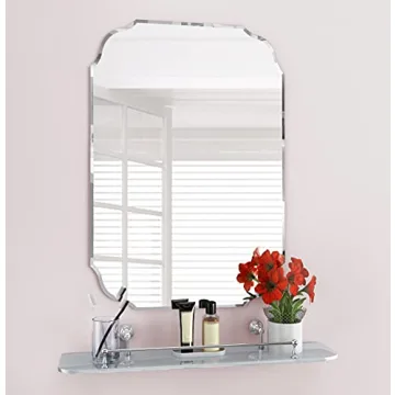 KOHROS Wall Silver Backed Mirrored Glass Panel - Ideal for Stylish Vanity, Bedroom, or Bathroom (18"...