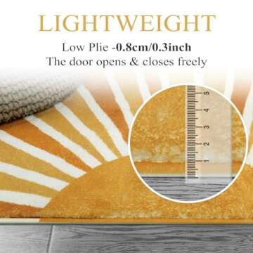 Lahome Sun Print Machine Washable Area Rugs-5x7 for Living Room, Large Non-Slip Boho Kids Nursery Th...
