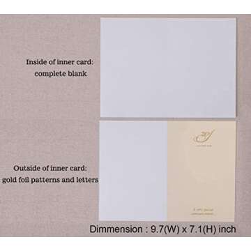 Hosmsua 50PCS Blank Wedding Invitations Kit Laser Cut light Gold Hollow Foil Flora Lace Sleeve Pocket with Envelopes for Quinceanera Wedding Invitation (Beige, 50PCS)