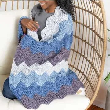 Lion Brand Yarn Cover Story Lazy Days Thick & Quick, Blanket Yarn, Amber, 1 Pack