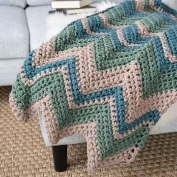 Lion Brand Yarn Cover Story Lazy Days Thick & Quick, Blanket Yarn, Amber, 1 Pack
