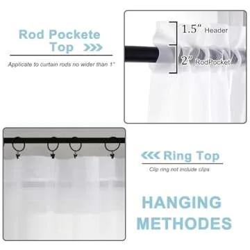 OWENIE White Sheer Curtains 84 inches Long 2 Panels Set, Sheer White Curtains for Living Room/Bedroom, Rod Pocket Voile Sheer Curtain Drapes, 2pcs, Each 42" W x 84" L