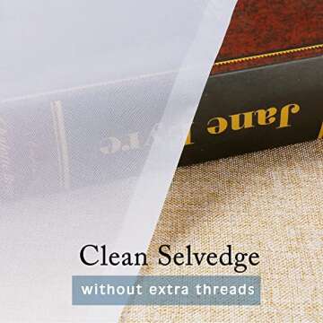 OWENIE White Sheer Curtains 84 inches Long 2 Panels Set, Sheer White Curtains for Living Room/Bedroom, Rod Pocket Voile Sheer Curtain Drapes, 2pcs, Each 42" W x 84" L