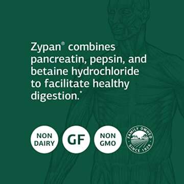 Standard Process Zypan - Digestive Health Support Supplement - HCI Supplement with Pancreatin, Betaine Hydrochloride & Pepsin - Support Macronutrient Digestion - 90 Tablets