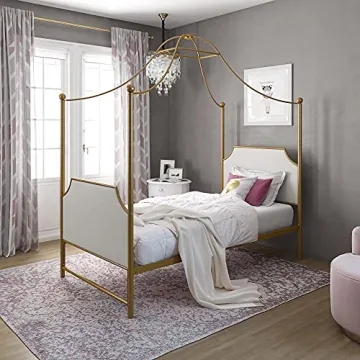 Elegant Little Seeds Monarch Hill Canopy Bed in Gold