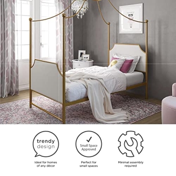 Elegant Little Seeds Monarch Hill Canopy Bed in Gold