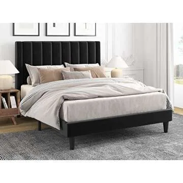 Elegant IMUsee Velvet Queen Bed Frame for Easy Assembly