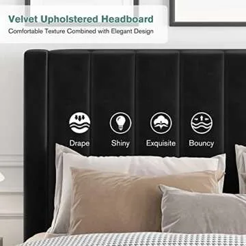Elegant IMUsee Velvet Queen Bed Frame for Easy Assembly
