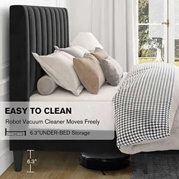 Elegant IMUsee Velvet Queen Bed Frame for Easy Assembly