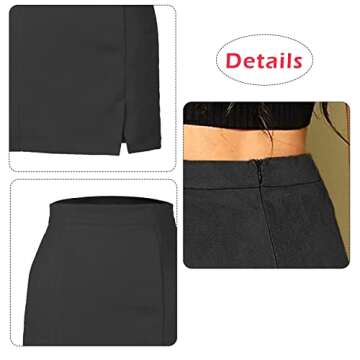 Women's Faux Suede Mini Skirt Sexy Criss Cross Tight Bodycon High Waist Stretch Short Mini Skirt