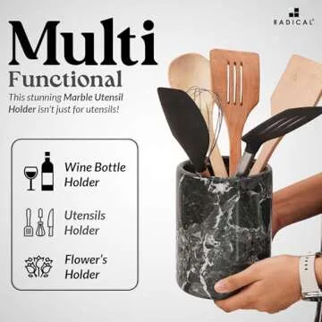 Radicaln Marble Utensil Holder 6.5" Kitchen Accessory
