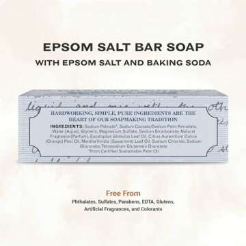 The Grandpa Soap Company Epsom Salt Bar Soap - Deep Cleansing Soap for Face & Body, Vegan, 4.25 Oz, ...