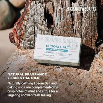 Grandpa Soap Co. Epsom Salt Bar Soap - Vegan Cleanser, 3 Pack
