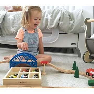 NIMNIK Wooden Cars for Toddlers - Mini Vehicles for Imaginative Play and Learning