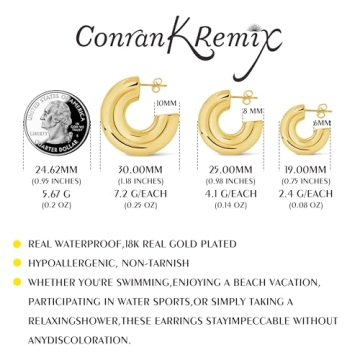 Lightweight Gold Hoop Earrings for Sensitive Ears