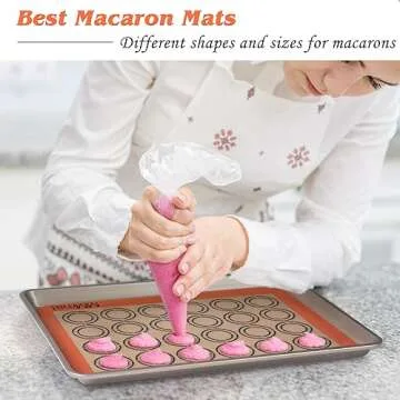 MMmat Silicone Baking Mats - Best German Silicone - Non Slip Silicone Baking Sheet, Non Stick Reusable Silicone Mats for Baking, Oven Liner, Counter Mat - 2 Half Sheets Cookie Baking Mats