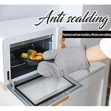 4Pcs Oven Mitts and Pot Holders, Heat Resistant Oven Mitts Set with Pothholder,Heat Resistant Microwave Gloves Safe for Baking,Cooking, BBQ