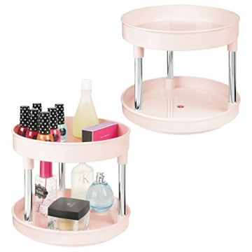 Elegant mDesign 2-Tier Lazy Susan for Bathroom Organization