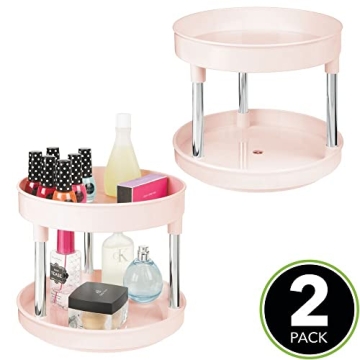 Elegant mDesign 2-Tier Lazy Susan for Bathroom Organization