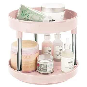 Elegant mDesign 2-Tier Lazy Susan for Bathroom Organization