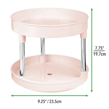 Elegant mDesign 2-Tier Lazy Susan for Bathroom Organization