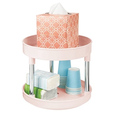 Elegant mDesign 2-Tier Lazy Susan for Bathroom Organization